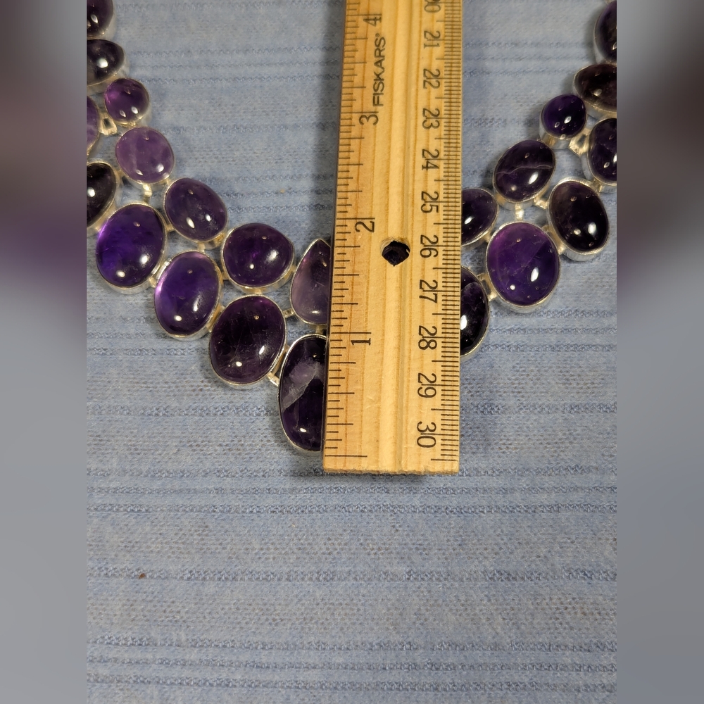 Amethyst Large Stone Statement Necklace - image 4